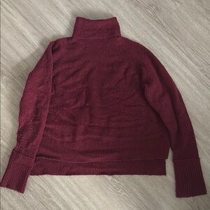 deep red j. crew turtleneck